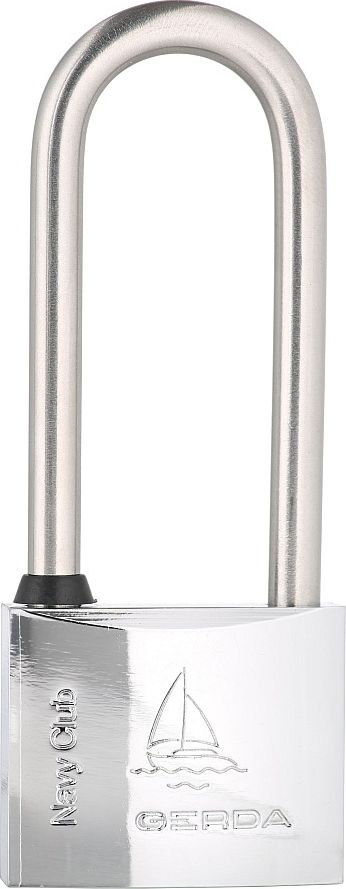 Gerda kłódka nierdzewna chrom 50mm długi pałąk NAVY CLUB (KCNP50H80)