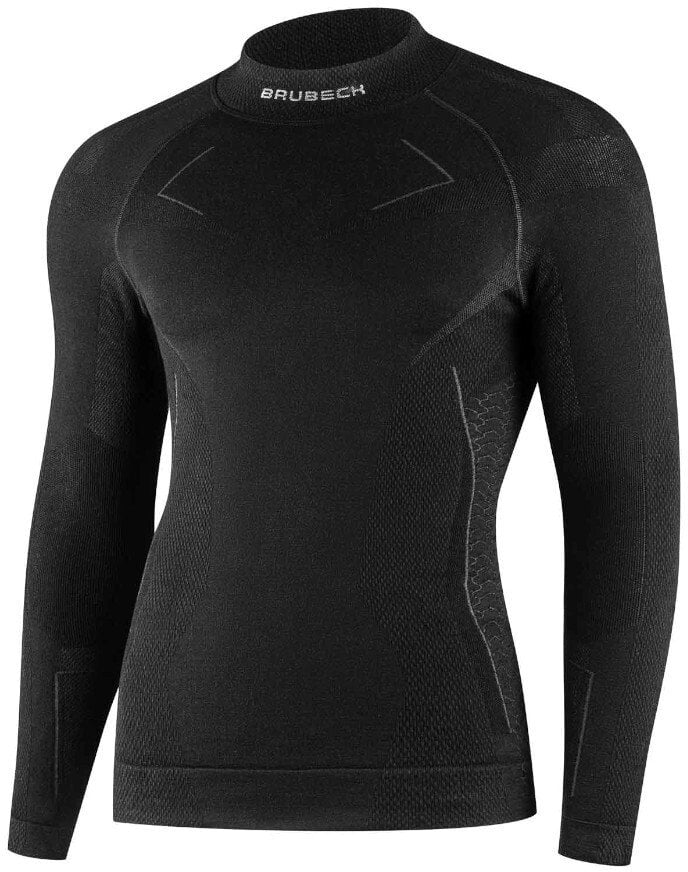 Brubeck Bluza Extreme Merino LS1666M męska : Kolor - Czarny, Rozmiar - XXL