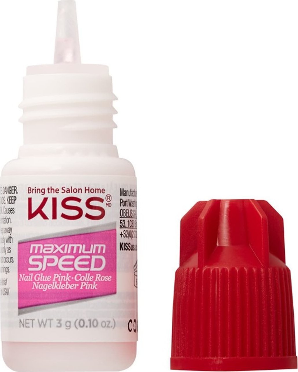 Kiss KISS Szybkoschnący Klej do paznokci Maximum Speed - różowy 3g