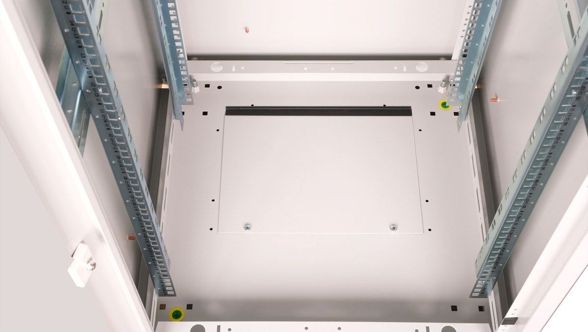 Szafa Roline Szafa sieciowa Basic 48,26cm 19 cali 26 HE 600x600 BxT szklane drzwi szary