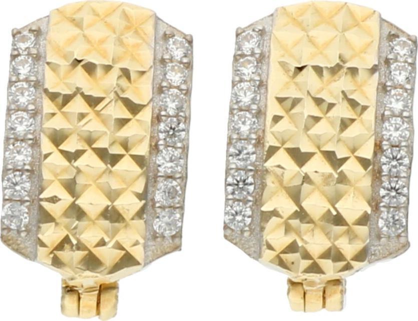 Rosanto Złote kolczyki na zapięciu angielskim z cyrkoniami 585 14k