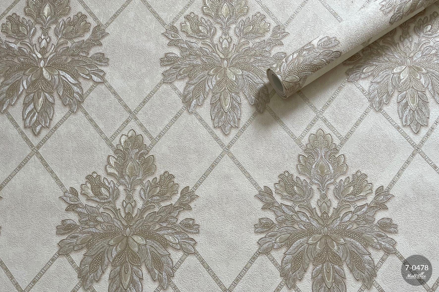 MallDeco TAPETA WINYLOWA FLAVIO DECOR ZŁOTY BEŻ JASNY