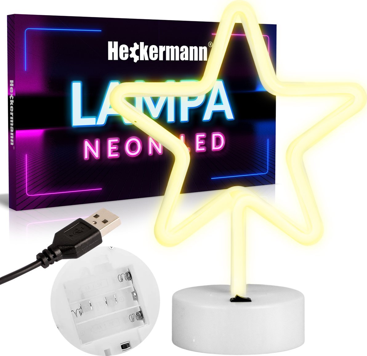 Dekoracja świąteczna Heckermann Neon Led Heckermann Stojący Gwiazda