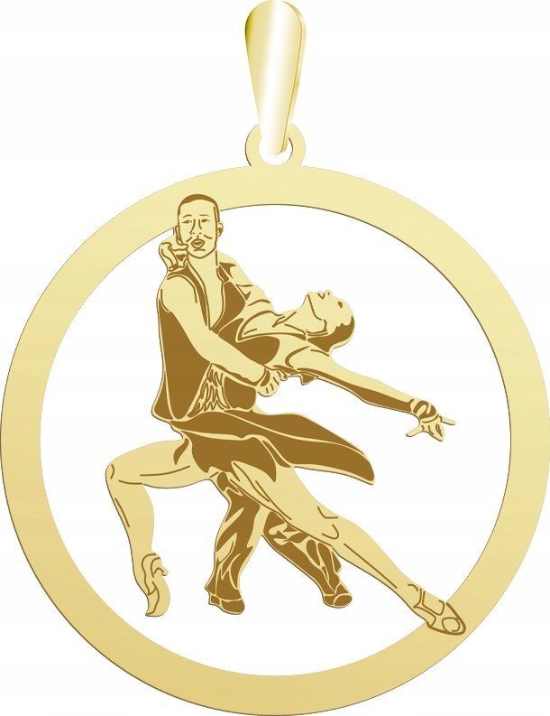 Radziszewska Jewellery Zawieszka Złota Taniec Latino Srebro 925 Prezent GRAWER GRATIS