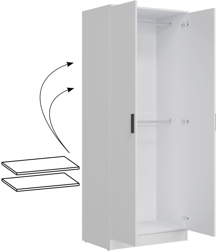 Dodatkowe półki wewnętrzne do szafy MT01 (2 sztuki) białe MONTANA MT05