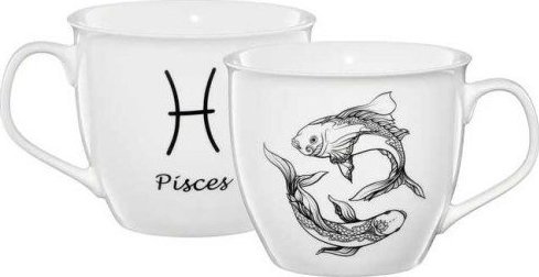 Dajar Kubek zodiak ryby porcelanowy biały 550 ml