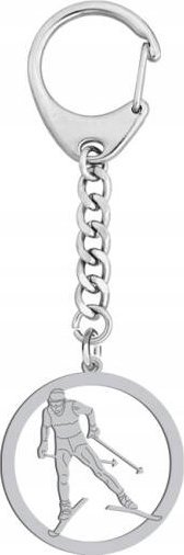 Radziszewska Jewellery Brelok do Kluczy Biegi Narciarskie Srebro 925 Prezent GRAWER GRATIS
