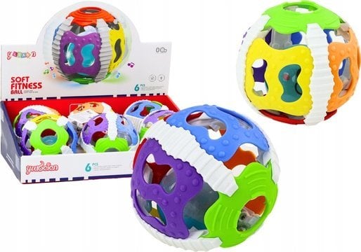 LeanToys Piłeczka Sensoryczna Dla Niemowląt Gumowa Światłą Dźwięki Kolorowa