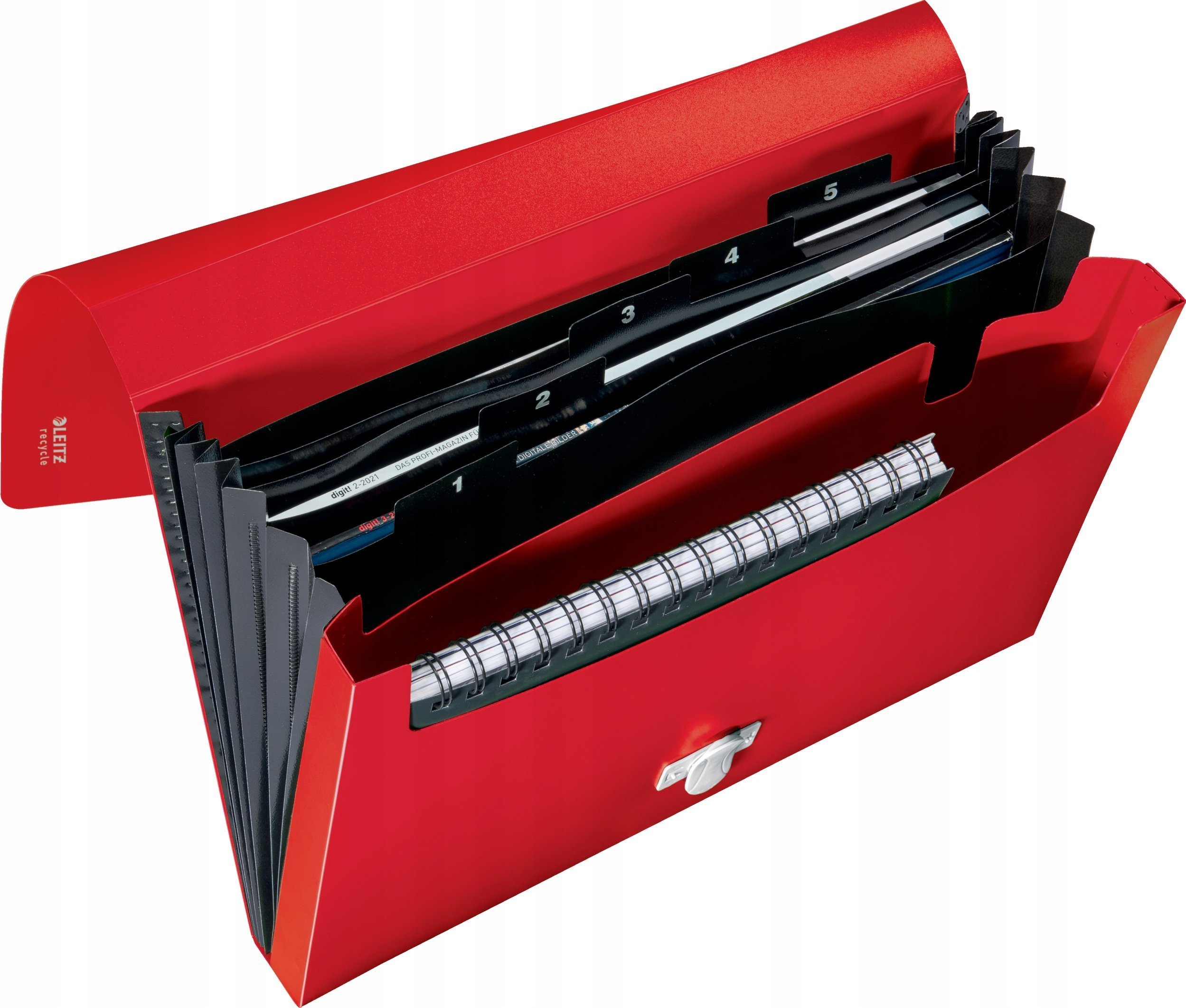 Leitz Teczka z 5 przeg Recycle* A4 PP czerwona