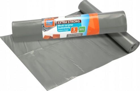 Ravi Worki na śmieci i gruz budowlane mocne 5 szt 80l