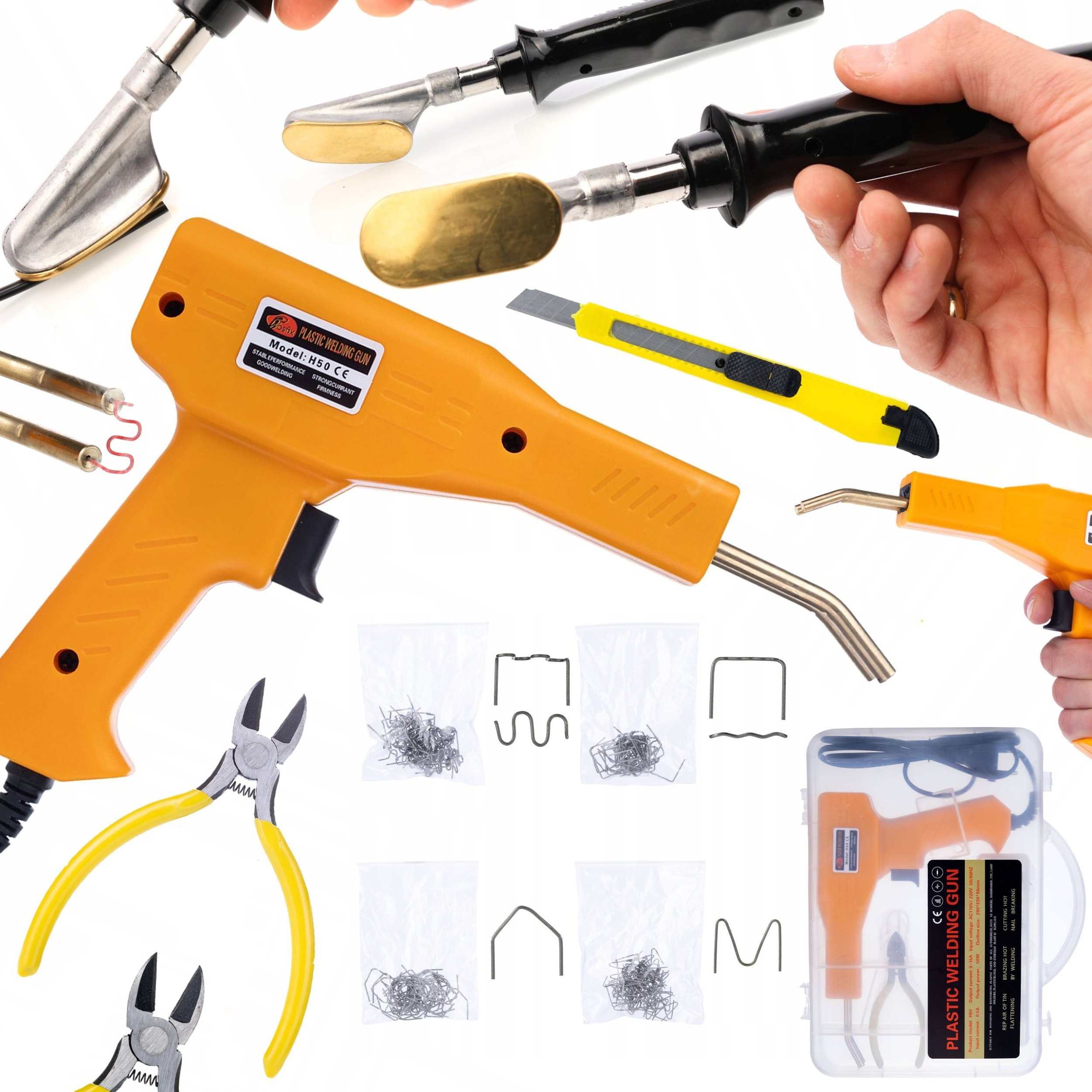 Rosfix LUTOWNICA ROSFIX ŻELAZKO DO PLASTIKU ZESTAW ZSZYWACZ + 200 ZSZYWEK