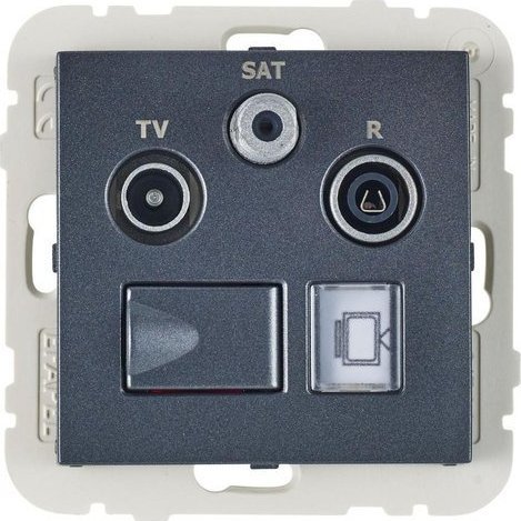 Efapel Efapel Logus90 gniazdo multimedialne rtv/sat końcowe z modułem RJ45 kat. 6 grafit 90544 kwis