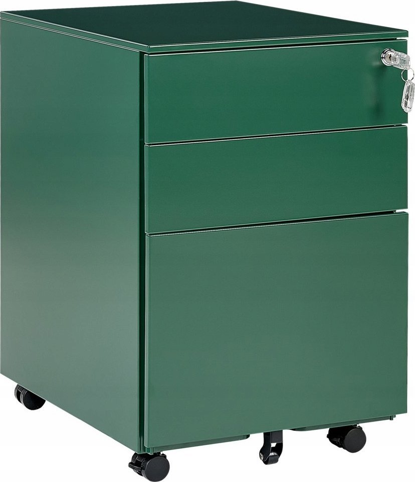 Beliani Szafka biurowa metalowa zielona CAMI