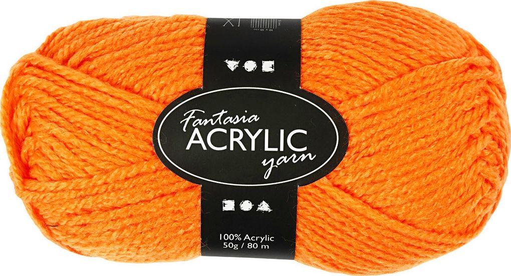 Creativ Company Włóczka akryl Fantasia Neon-Pomarańczowa