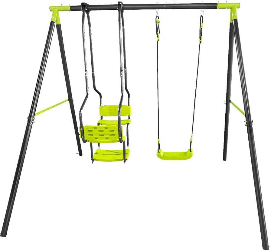 Huśtawka ogrodowa Deluxe pojedyncza, dla dwójki, stelaż metalowy