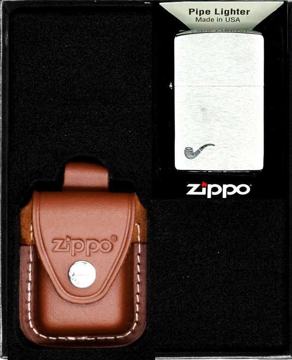 Zestaw ZIPPO Zapalniczka PIPE CHROME BRUSHED Prezentowy No2