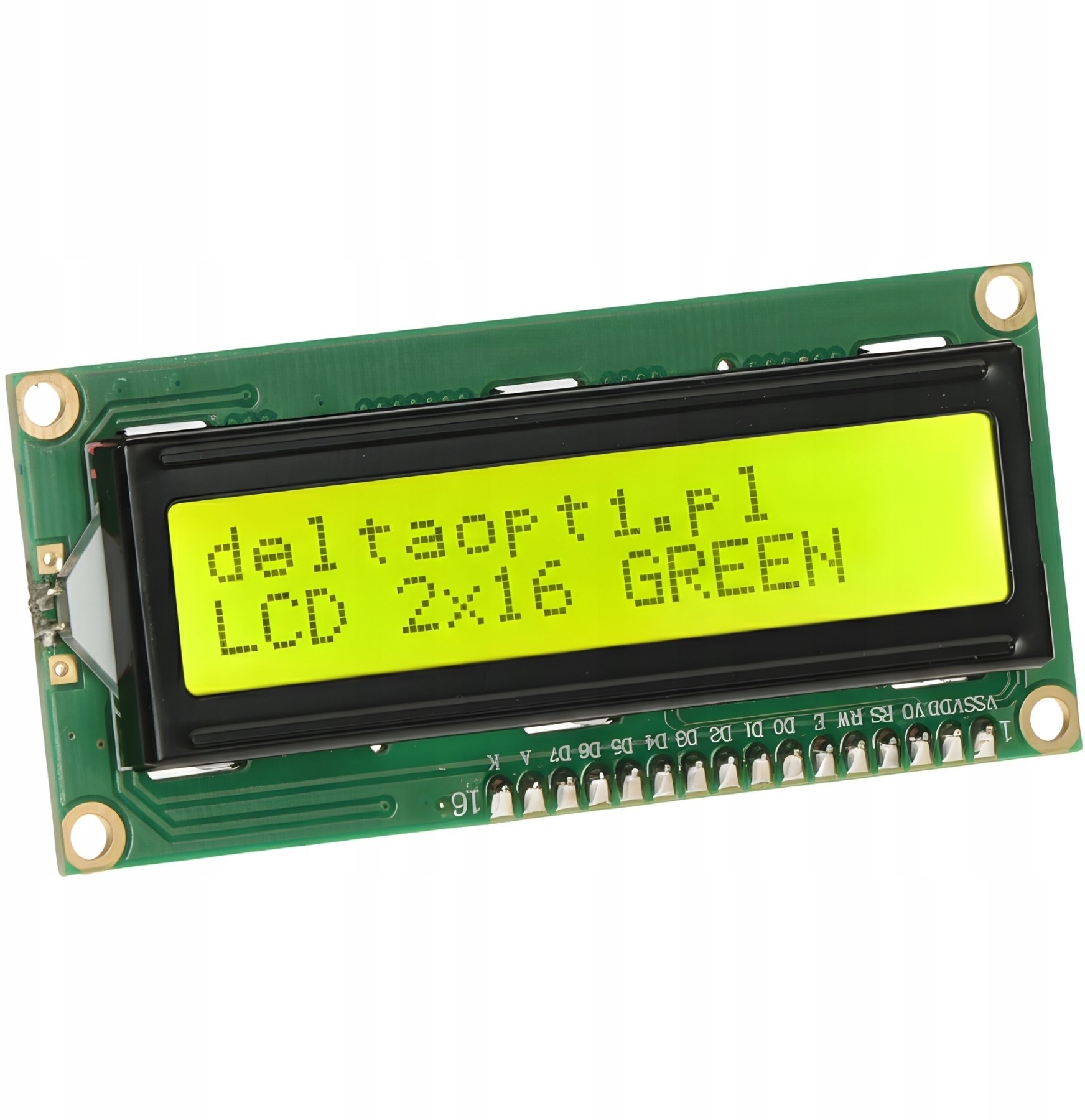 WYŚWIETLACZ LCD 2X16 ZNAKÓW LCD-AC-1602E-YIY/G-E6 ZIELONY JUSTPI