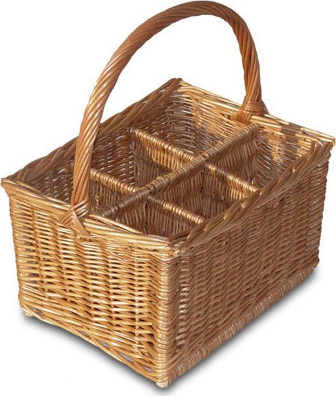 WickerPL WIKLINOWY KOSZ NA 6 BUTELEK 36x26 H 23/39 CM