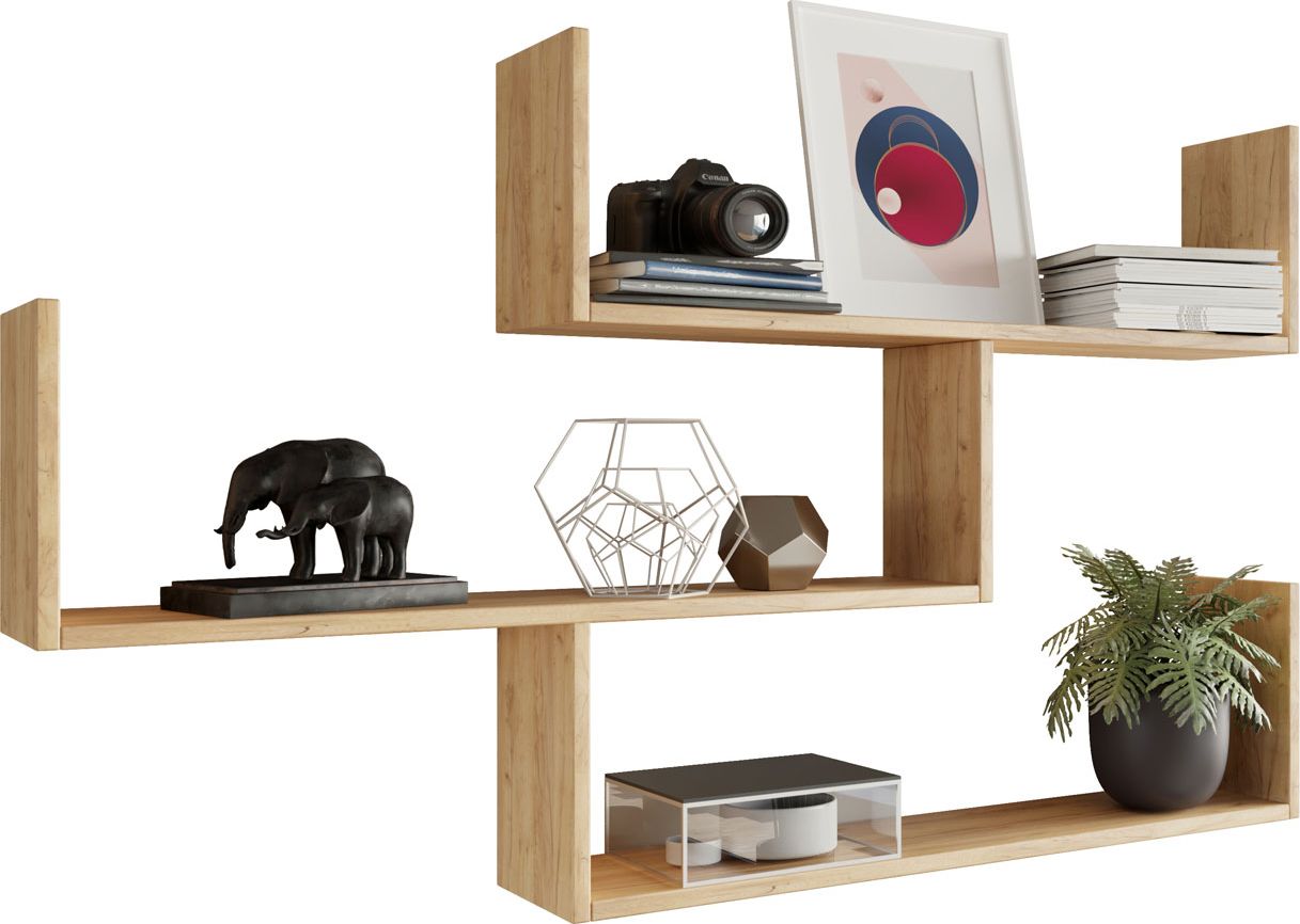 Elior Półka wisząca trzypoziomowa dąb sonoma - Agima