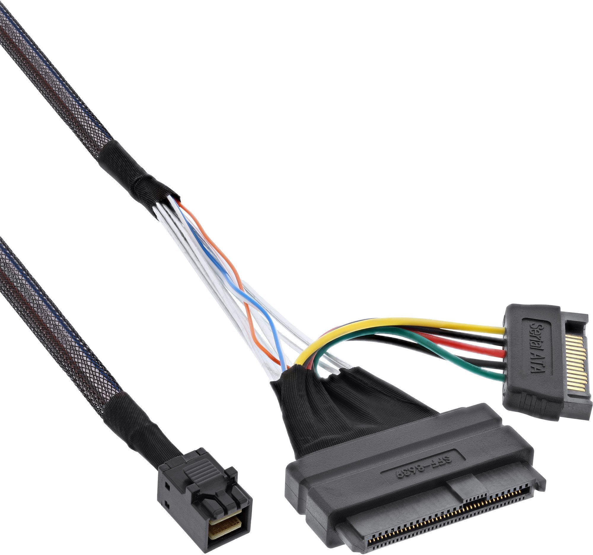 InLine® U.2 Anschlusskabel, SSD mit U.2 (SFF-8639) an SFF-8643 + Strom, 0,75m