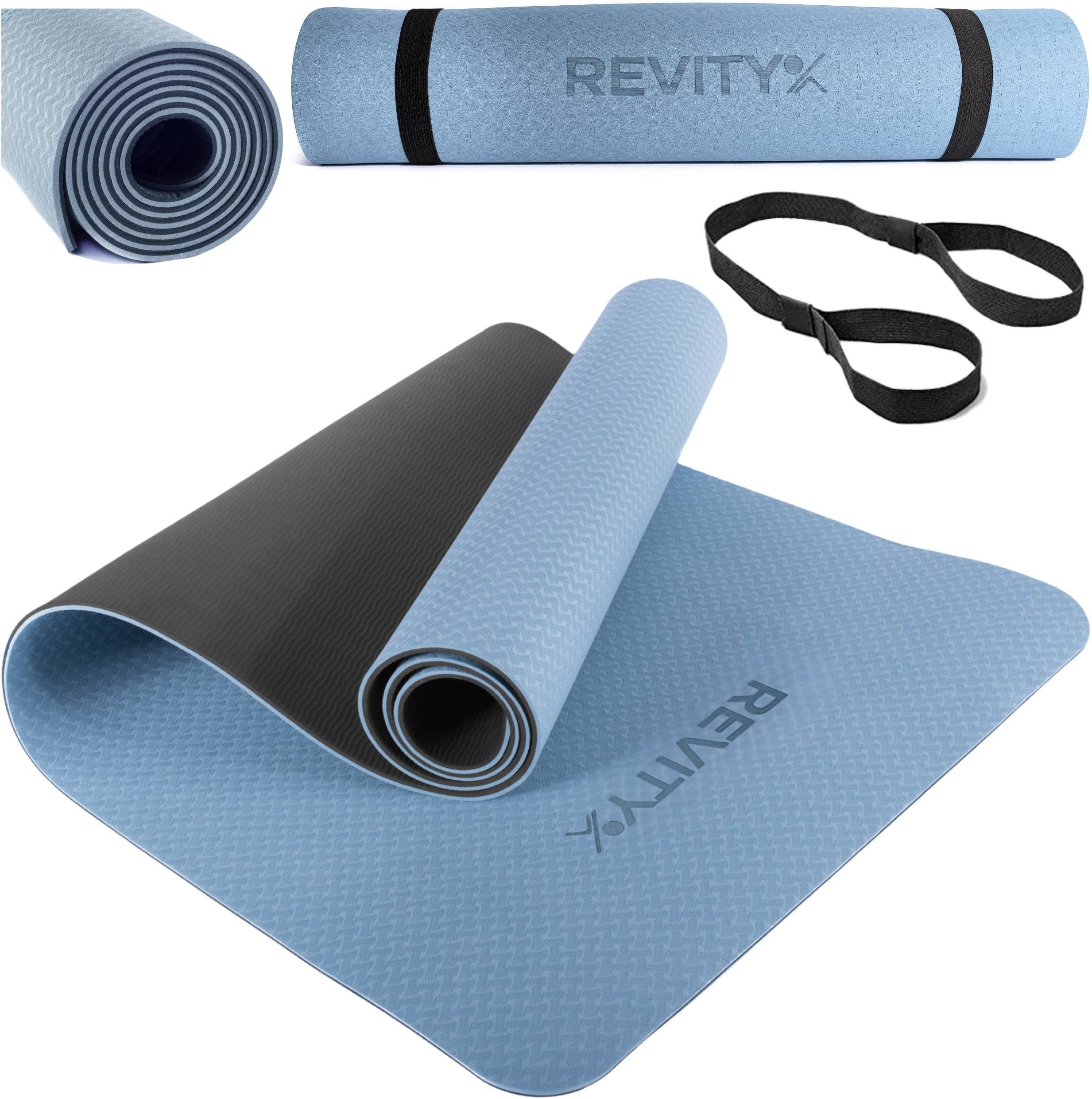 Revity Mata treningowa do jogi ćwiczeń fitness pilatesu 183 cm x 61 cm x 6 mm