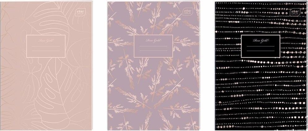 Interdruk Zeszyt A4/60K kratka Metallic rose gold (5szt)