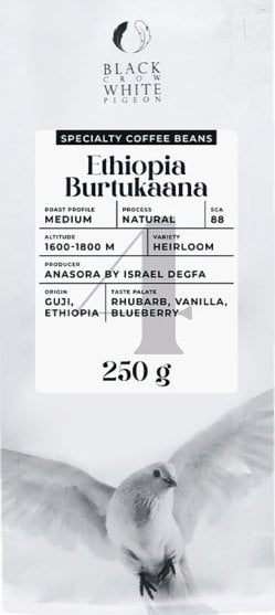 Kawa ziarnista Black Crow White Pigeon Ethiopia Burtukaana 250 g