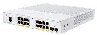 Cisco Cisco switch CBS250-16P-2G-UK, 16xGbE RJ45, 2xSFP, fanless, PoE+, 120W - REFRESH