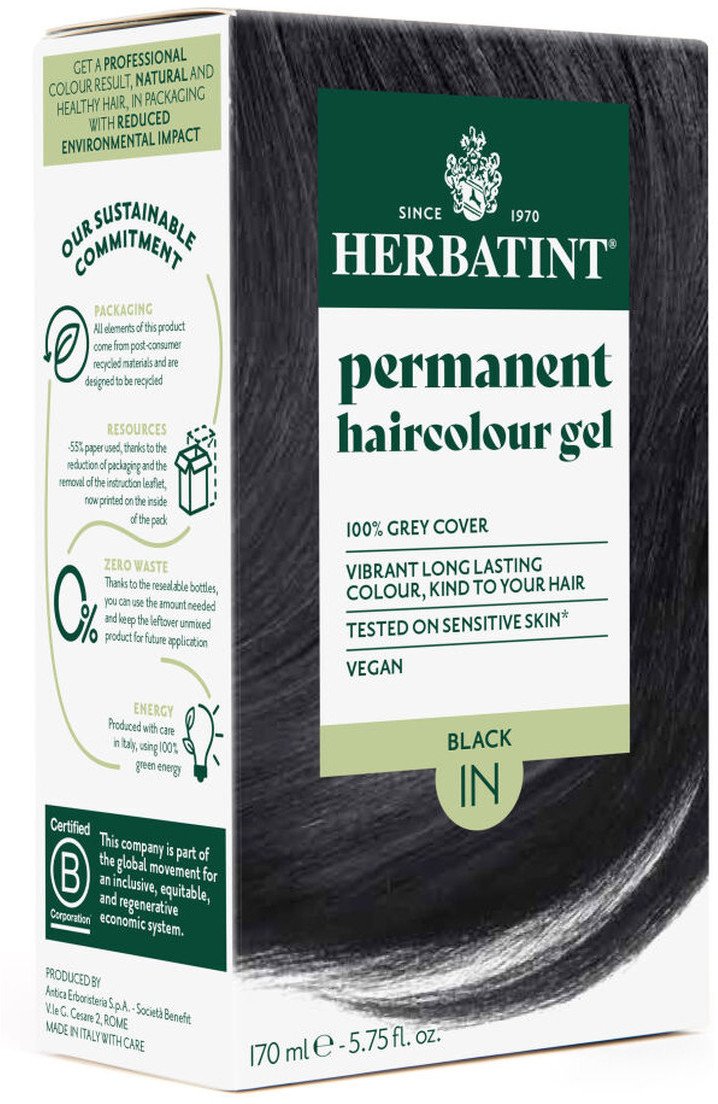 Herbatint Trwała Ziołowa farba do włosów 170ml Czarny (1N)
