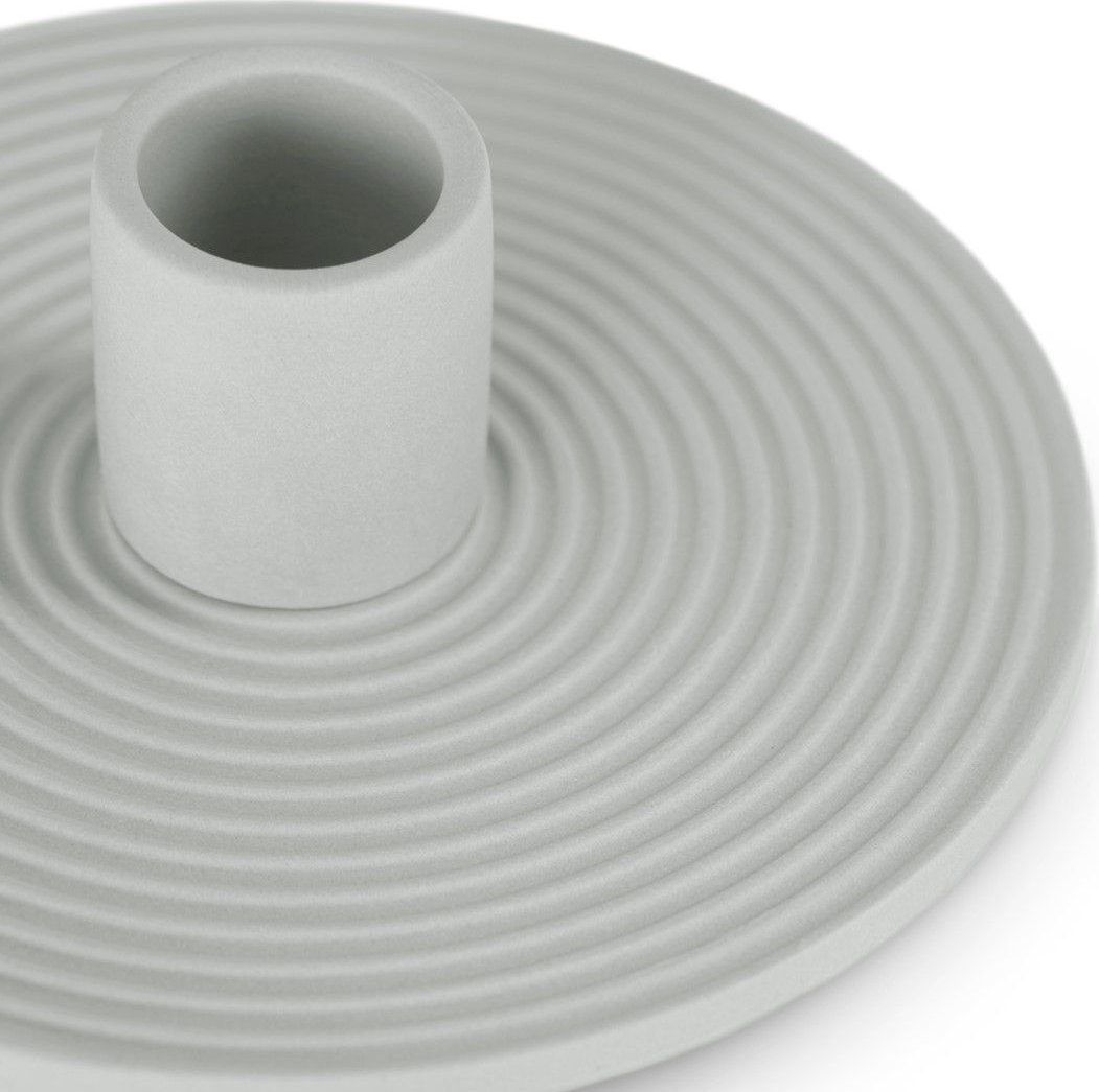 AmeliaHome AmeliaHome Świecznik ceramiczny okrągły MORAB 12X3,5 szary