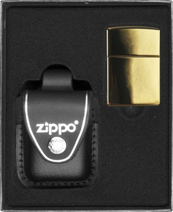 Zestaw ZIPPO Zapalniczka BRASS HIGH POLSHED Prezentowy No3