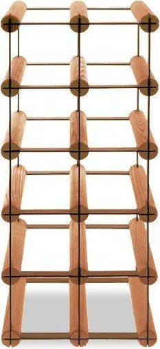 Wamar-Sosenka Regał na wino Stojak na 10 Butelek Szklanych/ PET RW-8/ 2x5 Brązowy Metal + Drewno RW-8-2X5-10_O_BR