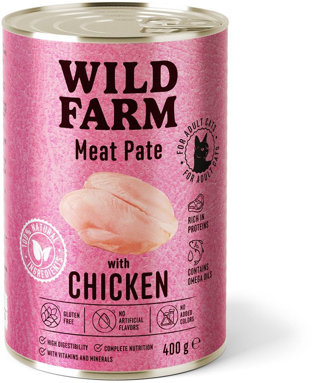 WILD FARM Pate with Chicken 400g - bezglutenowa karma dla kota
