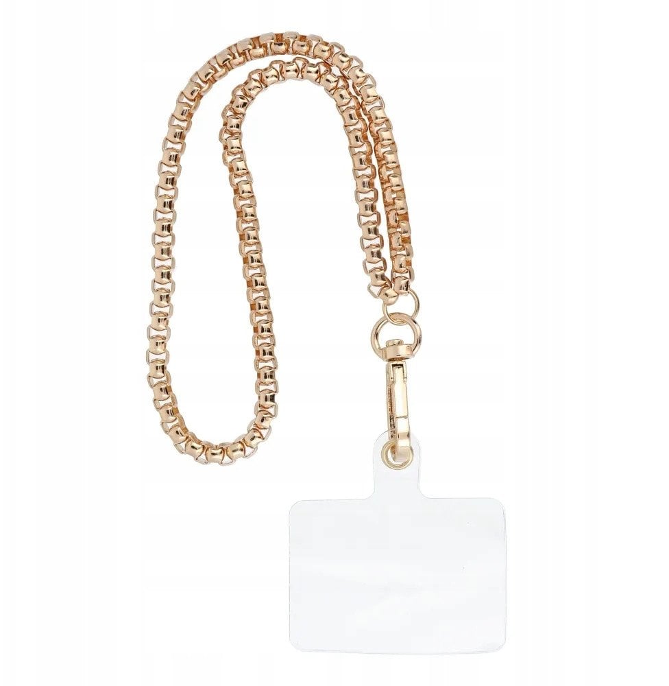 Smycz do telefonu, Zawieszka do telefonu - CHAIN #42 / długość sznura 40cm (20cm w pętli) / na nadgarstek - złoty