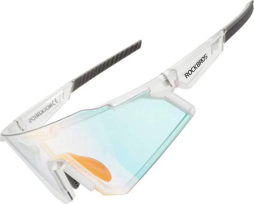 RockBros Okulary rowerowe fotochromowe z filtrami UV 400 UVA i UVB białe