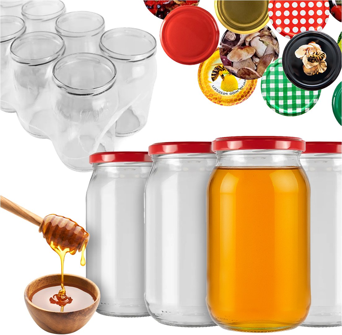 64x Słoik 815ml na MIÓD DŻEM OGÓRKI PRZETWORY słoiki szklane +wieczko fi 82