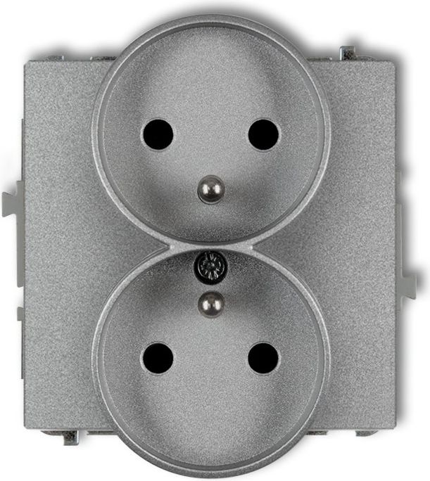 Karlik Gniazdko podtynkowe podwójne do ramki z uziemieniem DECO 2x2P+Z