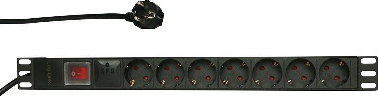 LogiLink Listwa zasilająca PDU 19" 1U 7x Schuko CEE 7/3 (PDU9C02)