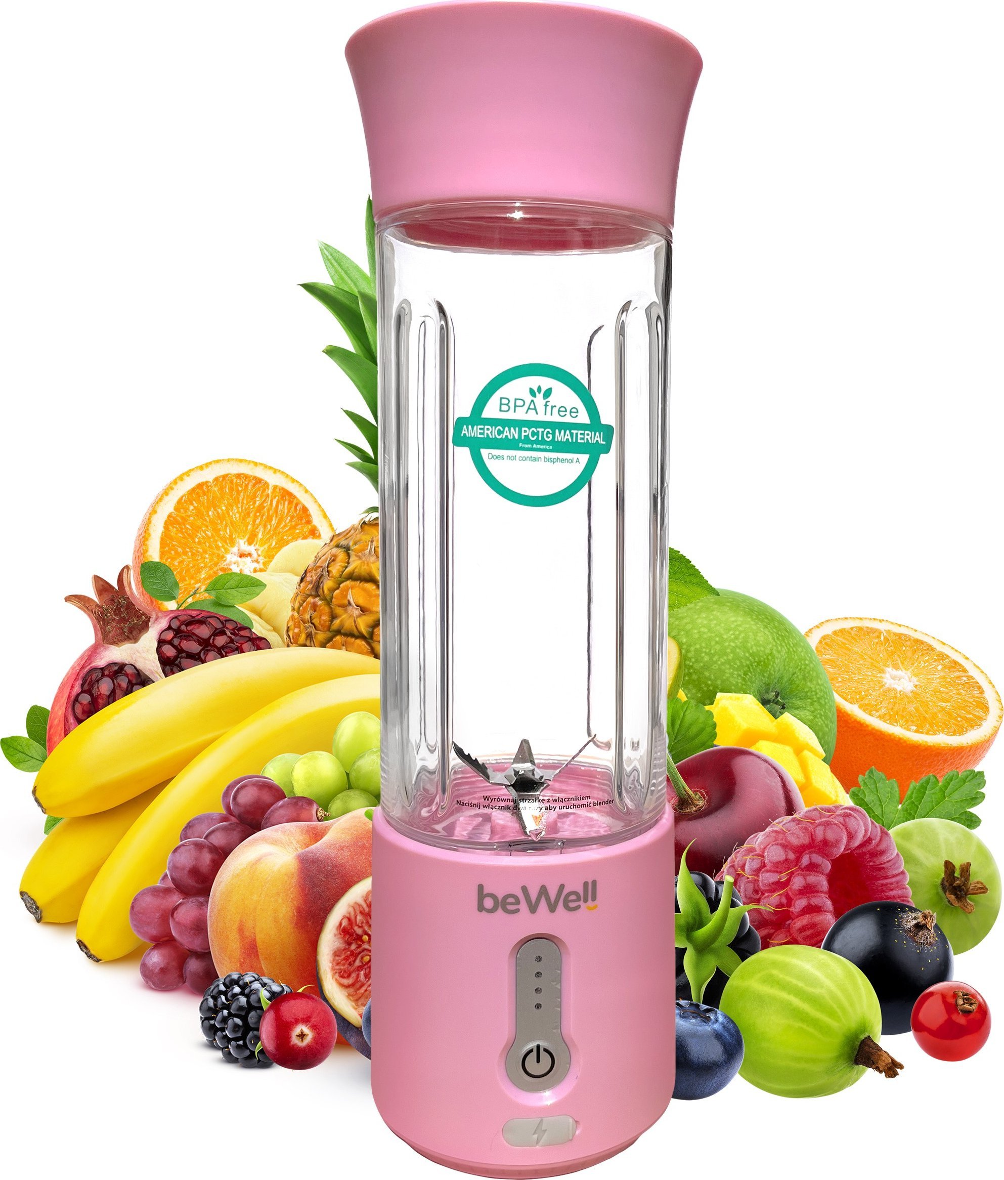 Blender kielichowy Bewell Blender do smoothie ręczny bezprzewodowy beWell