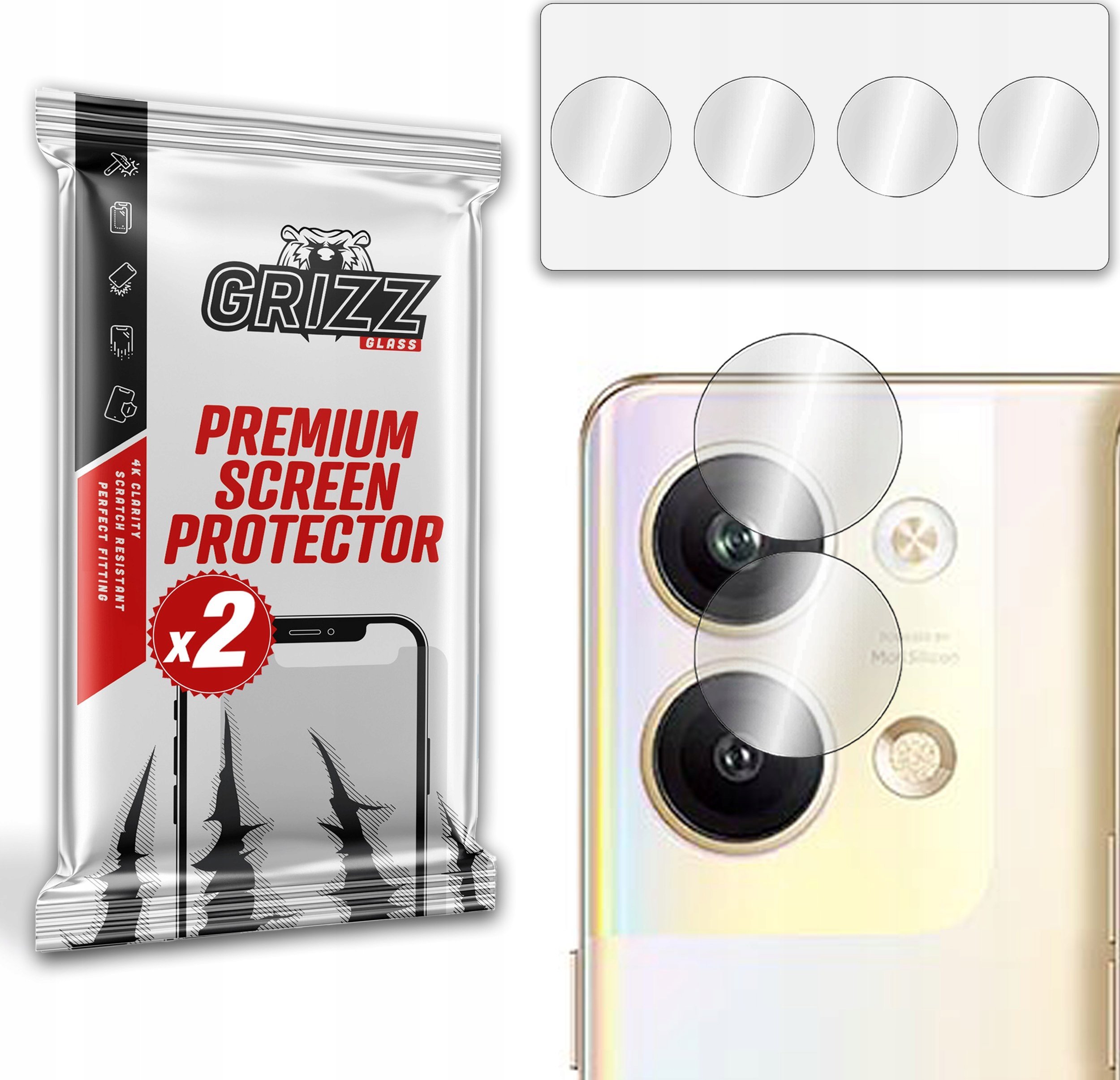 GrizzGlass Szkło na aparat GrizzGlass HybridGlass Camera do Oppo Reno 9 Pro