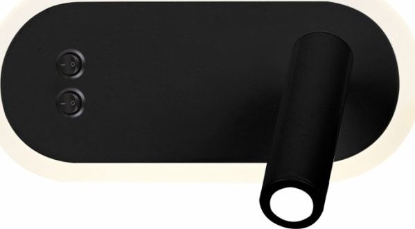 Kinkiet Candellux MIRACLE LAMPA KINKIET 6W+3W LED CZARNY MAT (22-75796) Candellux