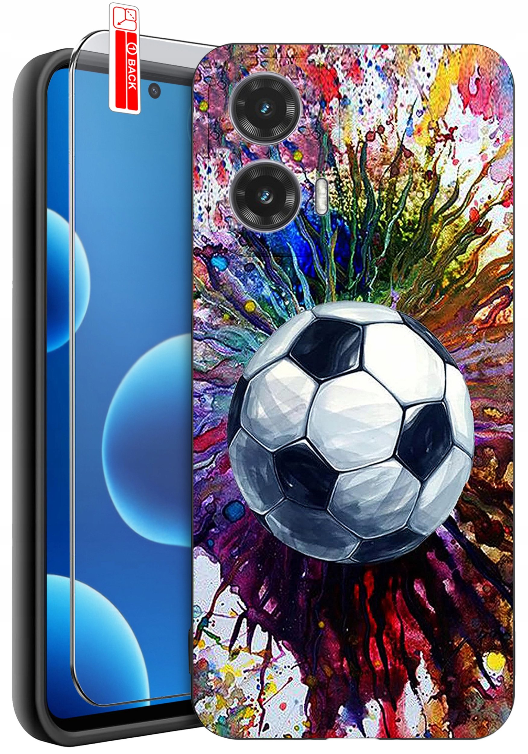 ETUI do Motorola Moto G45 5G | WZORY | SILIKONOWE MATT CASE + SZKŁO 9H