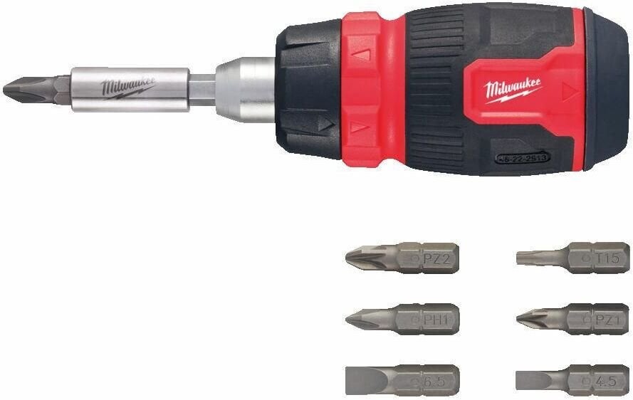 Kompaktowy uniwersalny wkrętak z grzechotką i zestawem bitów 8 w 1 4932480581