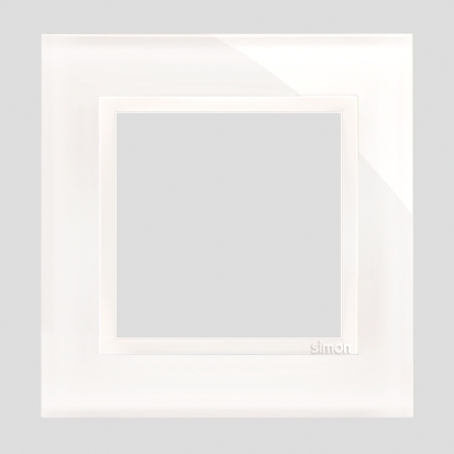 Kontakt-Simon Ramka pojedyncza SIMON54 NATURE szklana biała perła - DRN1/70