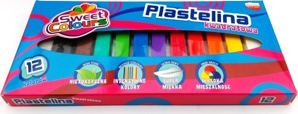 Plastelina kwadratowa 12 kolorów