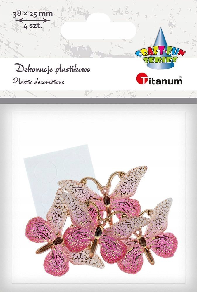 Titanum Dekoracje samoprzylepne motyle 38x23mm 4szt