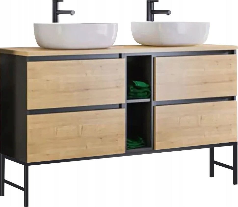 5five Bambusowy organizer na kosmetyki, 2 przeźroczyste szufladki