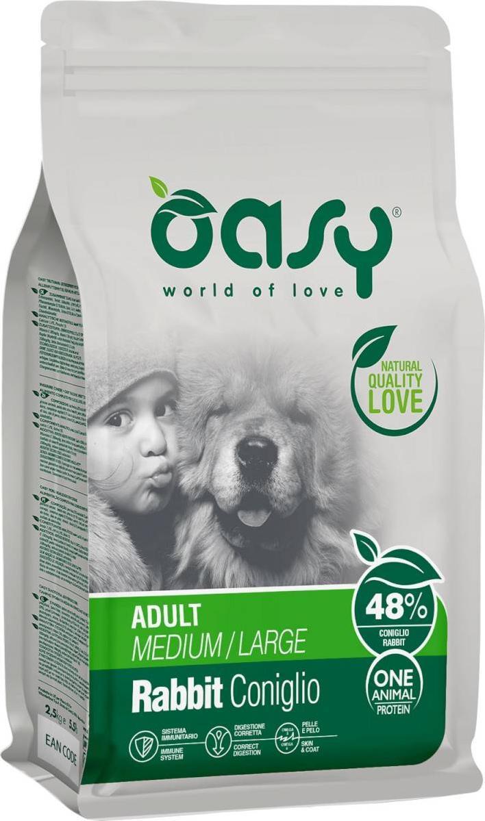 Oasy One Animal Protein Rabbit - Adult - M/L - monoproteinowa karma dla psa z królikiem 12 kg