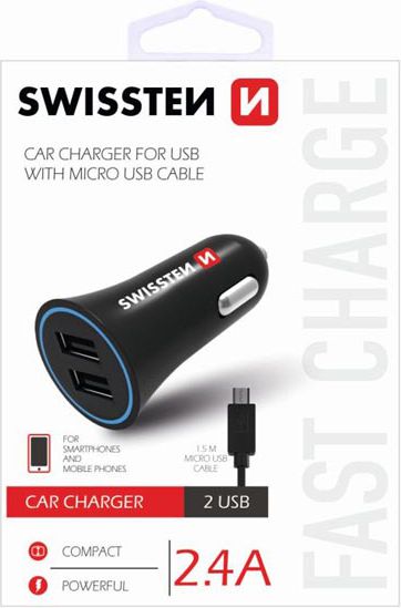 Ładowarka Swissten Car Charger 2x USB-A 2.4 A (20110900)