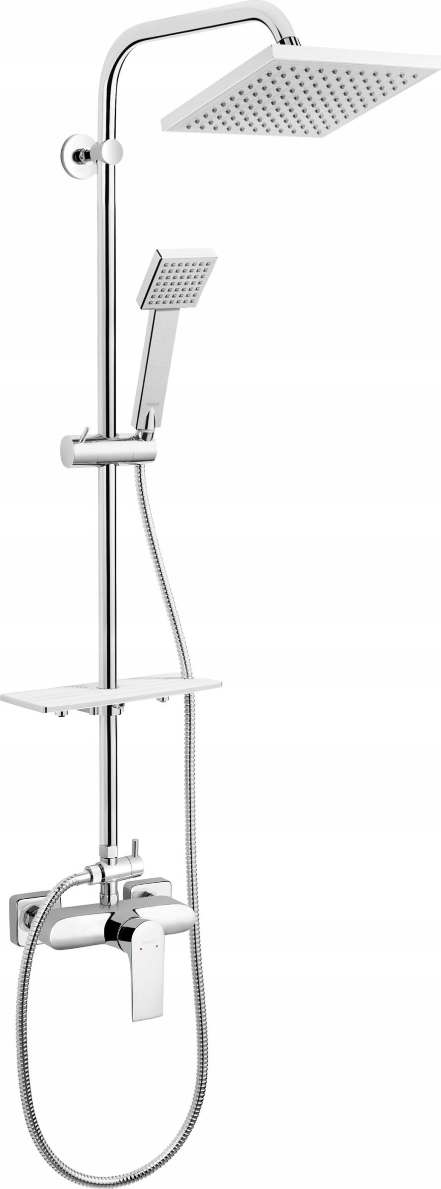 Zestaw prysznicowy Ferro Algeo Square - zestaw natryskowy NP74-BAQ7U